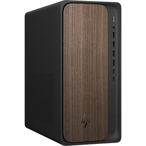 HP OmniDesk M03 AI Desktop PC - Intel Core Ultra 9 285 up to 5.60GHz, Intel Graphics, Wi-Fi 6, Bluetooth 5.4, Wireless Keyboard & Mouse, Dark Wood, Windows 11