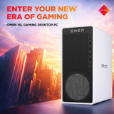 HP OMEN 16L TG03 Gaming Desktop PC - AMD Ryzen 7 8700G up to 5.1 GHz, NVIDIA GeForce RTX 5060 8GB GDDR7, Wi-Fi 6, Bluetooth 5.4, Keyboard & Mouse, Windows 11 Snow White