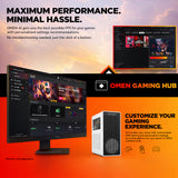 HP OMEN 16L TG03 Gaming Desktop PC - AMD Ryzen 7 8700G up to 5.1 GHz, NVIDIA GeForce RTX 5060 8GB GDDR7, Wi-Fi 6, Bluetooth 5.4, Keyboard & Mouse, Windows 11 Snow White