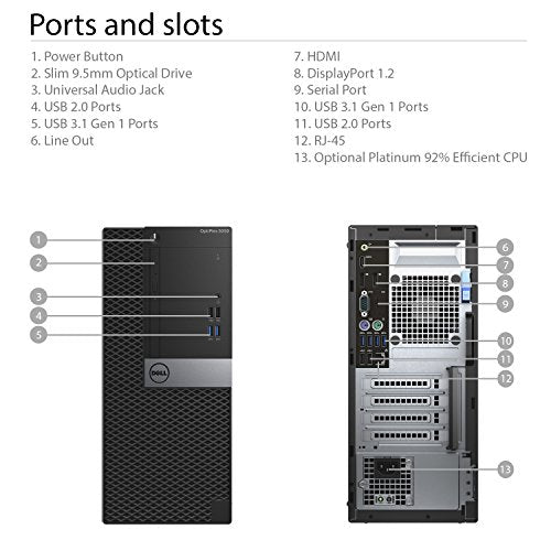 Dell Optiplex 5050 Tower Desktop - 7th Gen Intel Core i7-7700 Quad