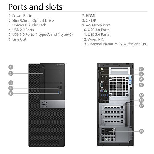 Dell Optiplex 7050 Tower Desktop - 7th Gen Intel Core i7-7700 Quad